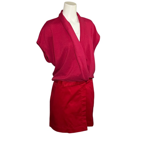 Lacoste Women's Pink Red Wrap Dress Polo Golf Tennis Logo Size 46 (14, L) NWT - Picture 2 of 12